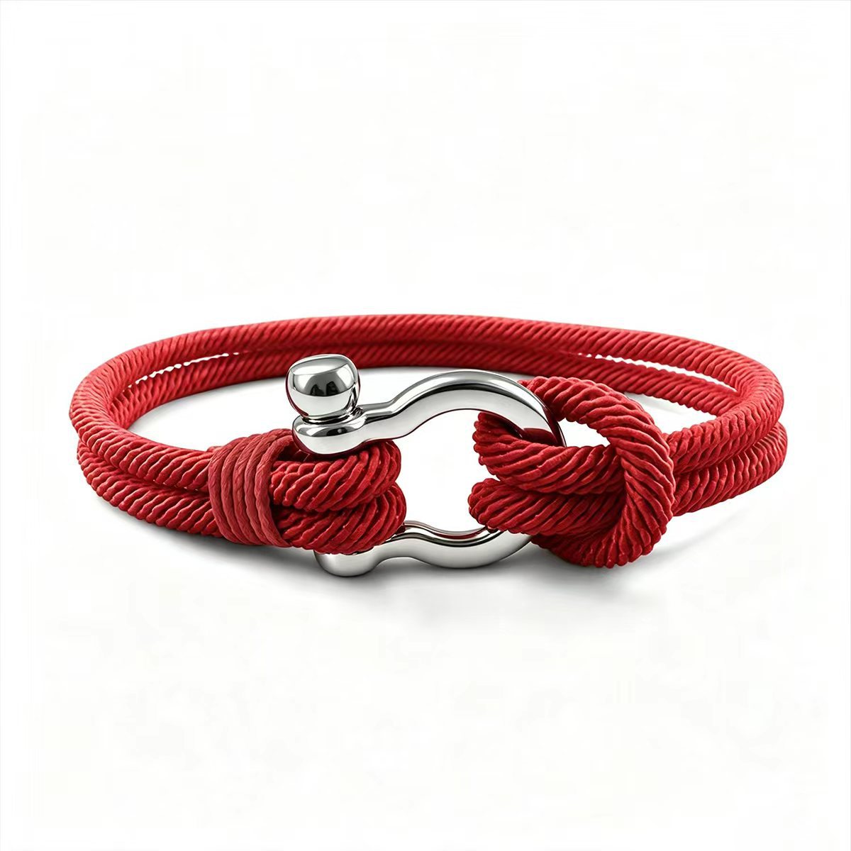 Wholesale Handmade Alloy Black Rope Bracelet With Horseshoe Buckle Unisex Fashion Accessory Gift