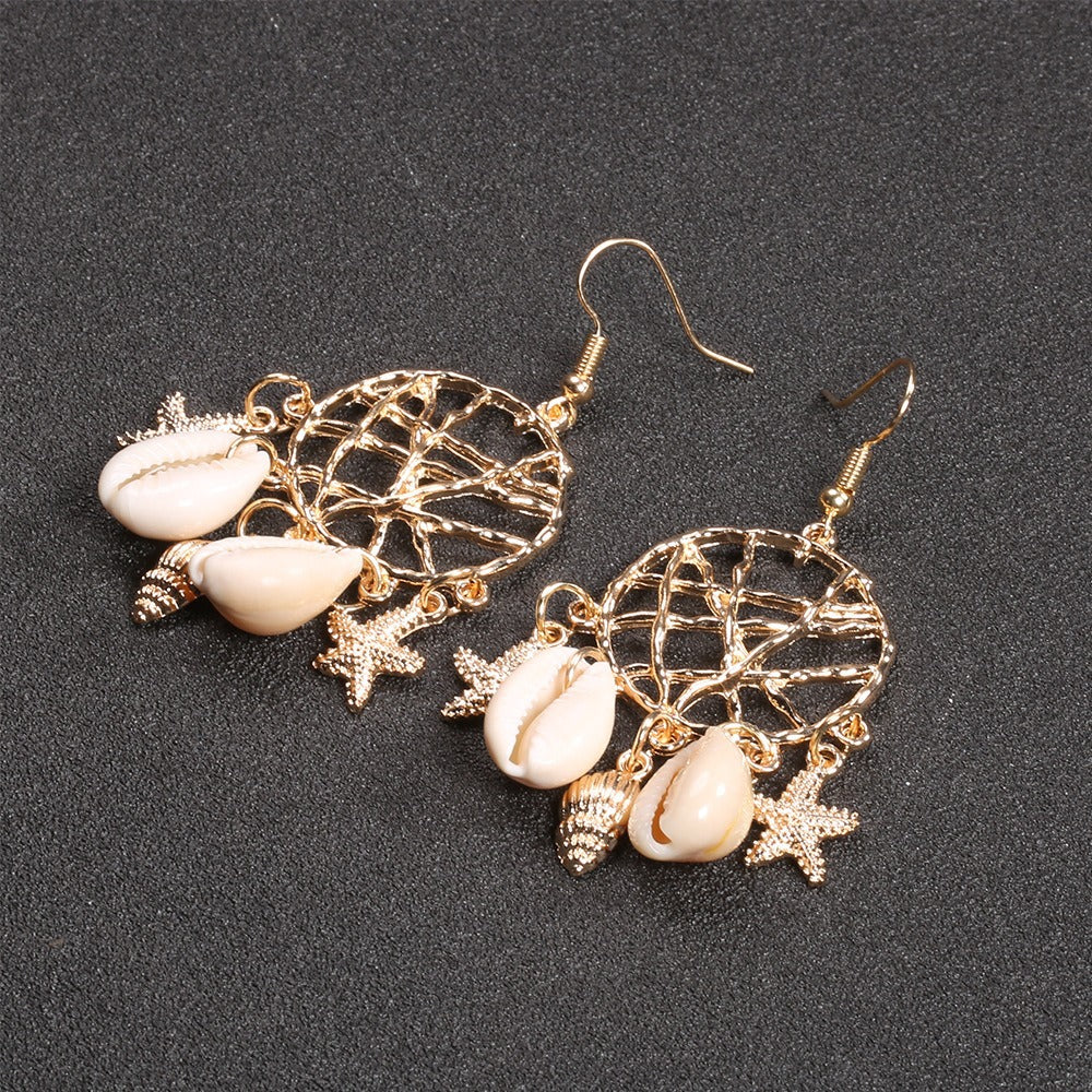 Wholesale  Shell Conch Jewelry Starfish Dreamcatcher Jewelry  Earrings