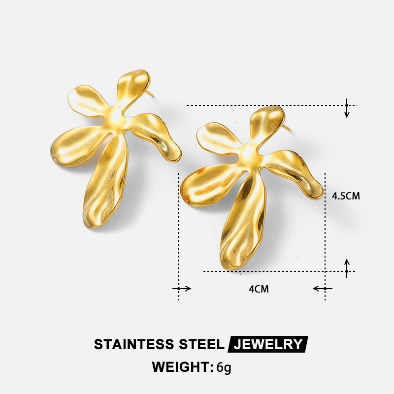 Wholesale Ocean Conch Rhinestone Pearl Earrings Stainless Steel Statement Ear Studs Fashion Accessory