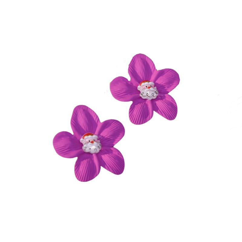 Wholesale spray-painted flower earrings