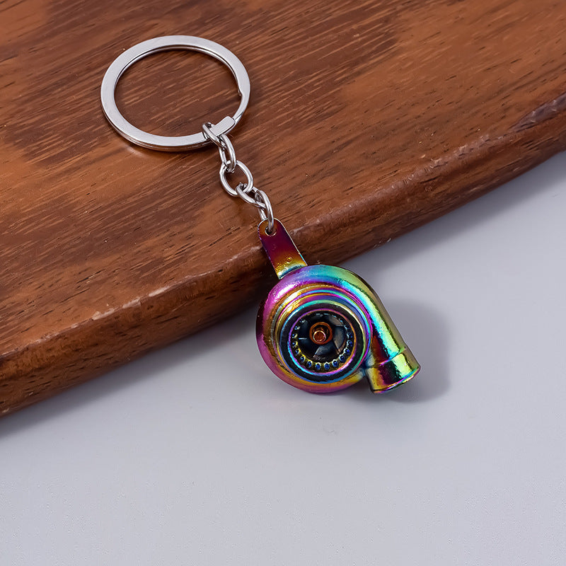 Wholesale Creative metal rotating turbocharger keychain