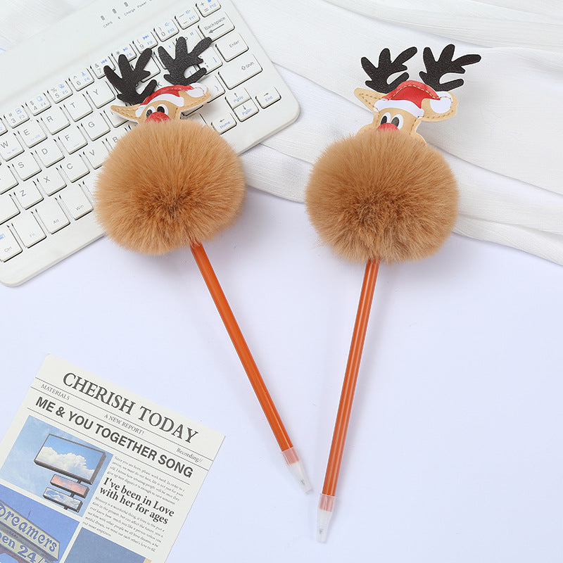 Wholesale 5pcs Christmas Ball Pu Cartoon Doll plush pen