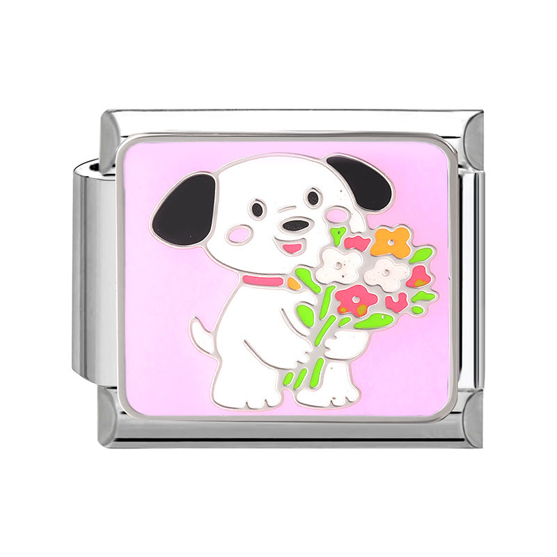 Wholesale Italian Charm Bracelet 9mm DIY Cute  vintage-style Creative Stainless Steel Composable Bracelet