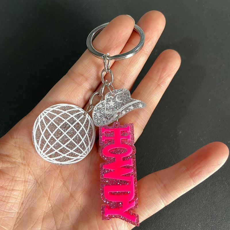 Wholesale Western Cowboy Tribe Acrylic English Letter Keychain ACC-KC-XueP002