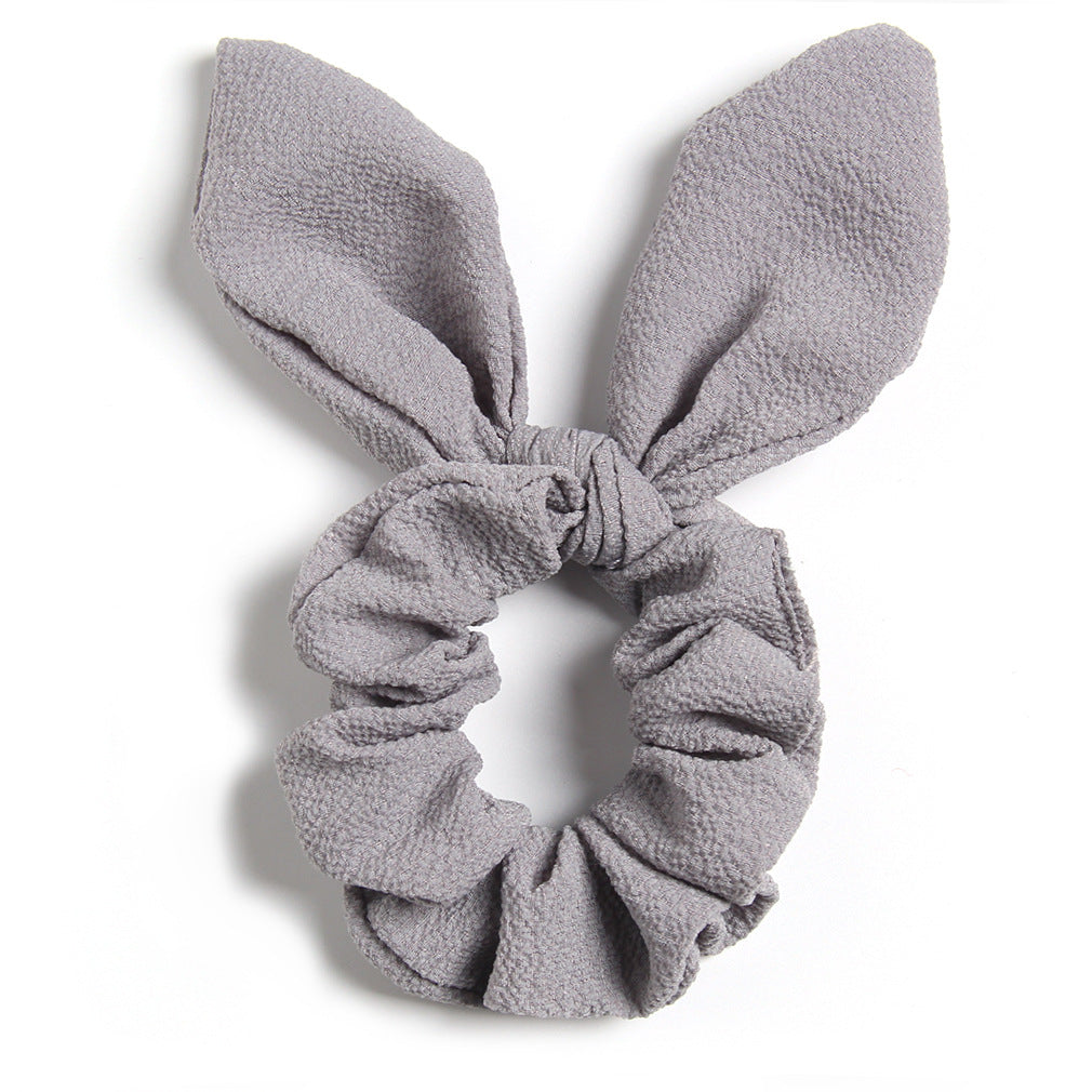 Wholesale Solid color fabric rabbit ear hair ring cute girl hair accessorie