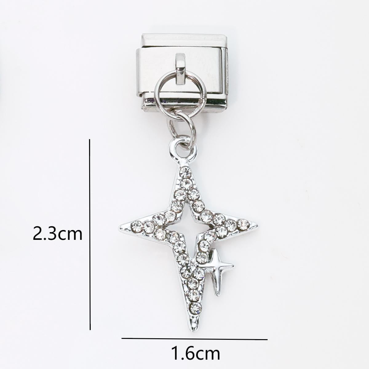 Wholesale 10pcs Italian Charm Bracelet 9mm DIY Splicing Heart Star Series Stainless Steel Composable Bracelet