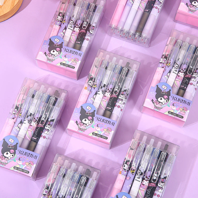 Wholesale YQiDuo cute elf boxed push pen high-looking girl gel pen black smooth