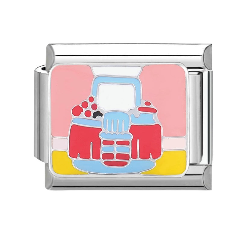 Wholesale Italian Charm Bracelet 9mm DIY Splicing Removable Plant Castle Stainless Steel Composable Bracelet