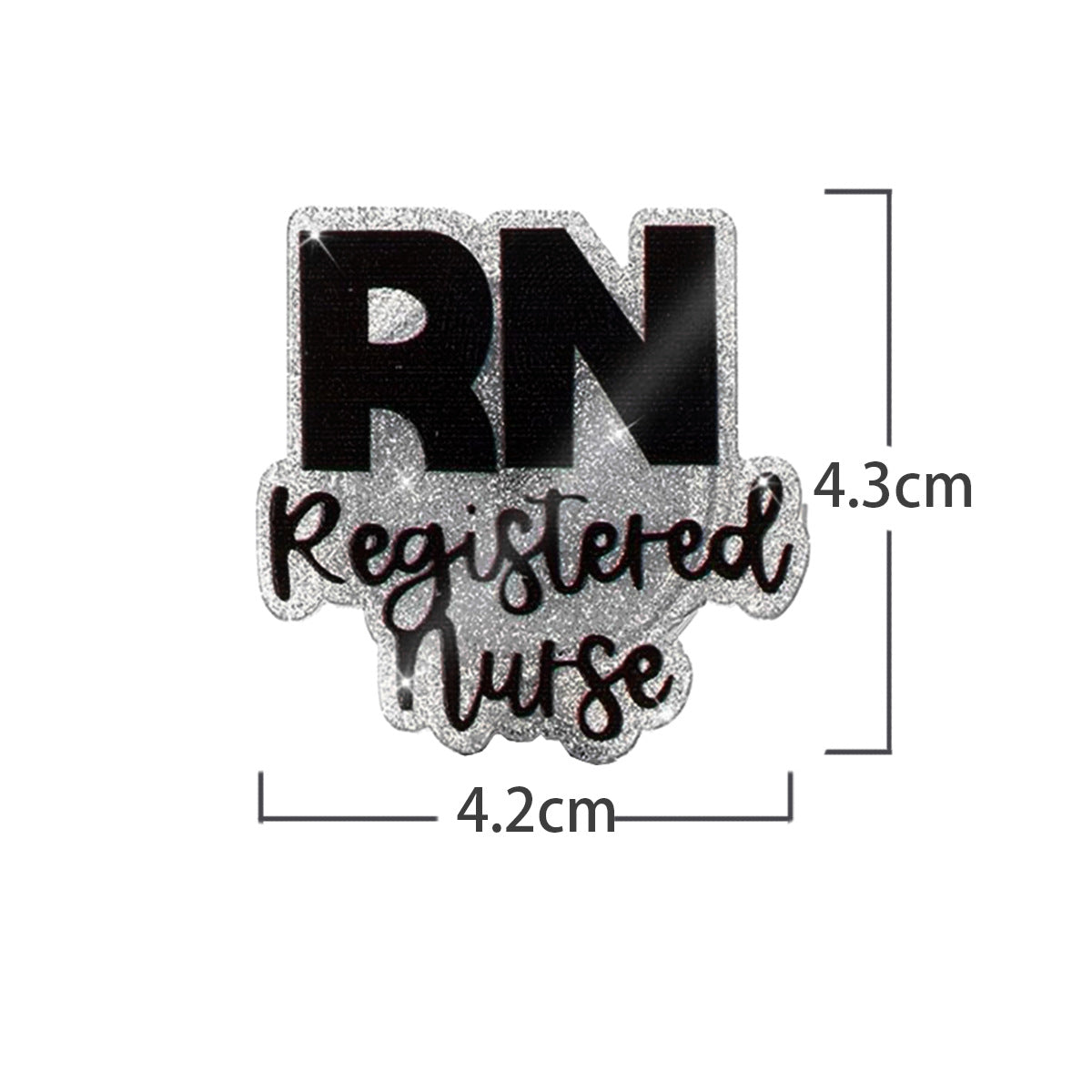 Wholesale Acrylic Retractable Badge Reel Glitter Heart Design Nurse ID Holder
