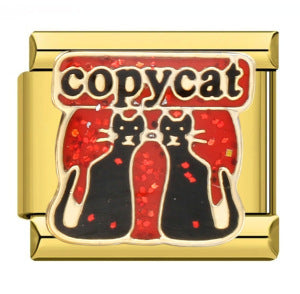 Wholesale Italian modular titanium steel welding pattern DIY  bracelet