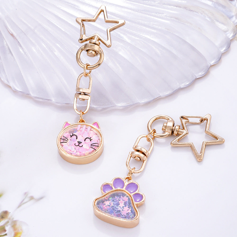 Wholesale Cute cat animal alloy keychain