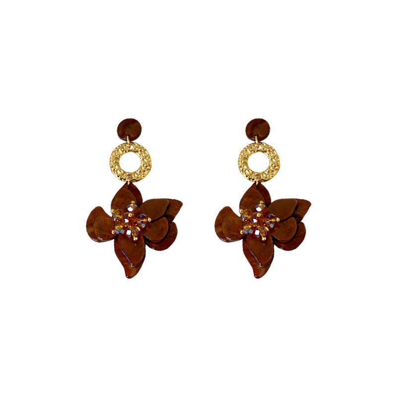Wholesale  flower round earrings all-match earrings