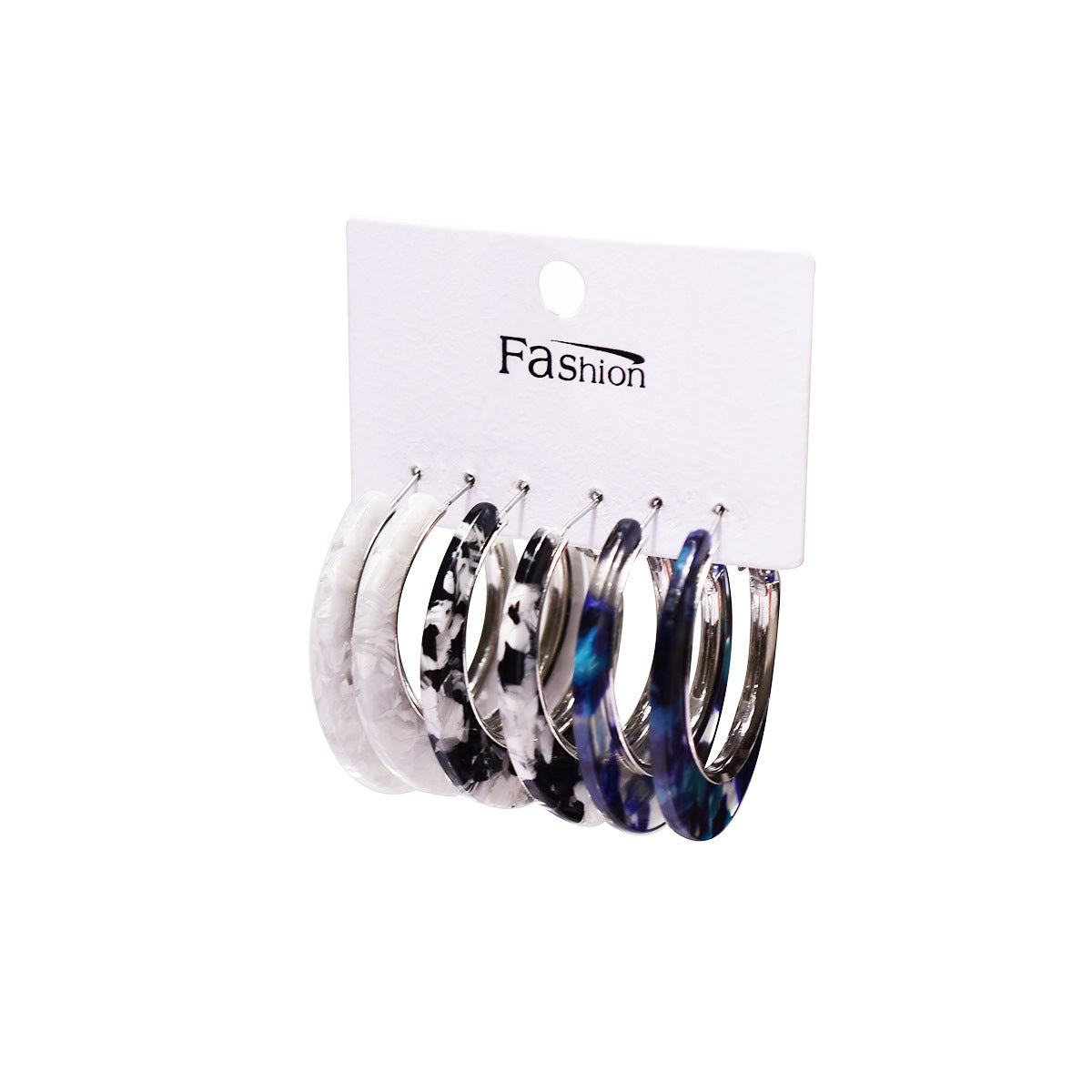 Wholesale Modern Acetate C-Shaped Round Earrings Geometric Design Gift Jewelry Accessory