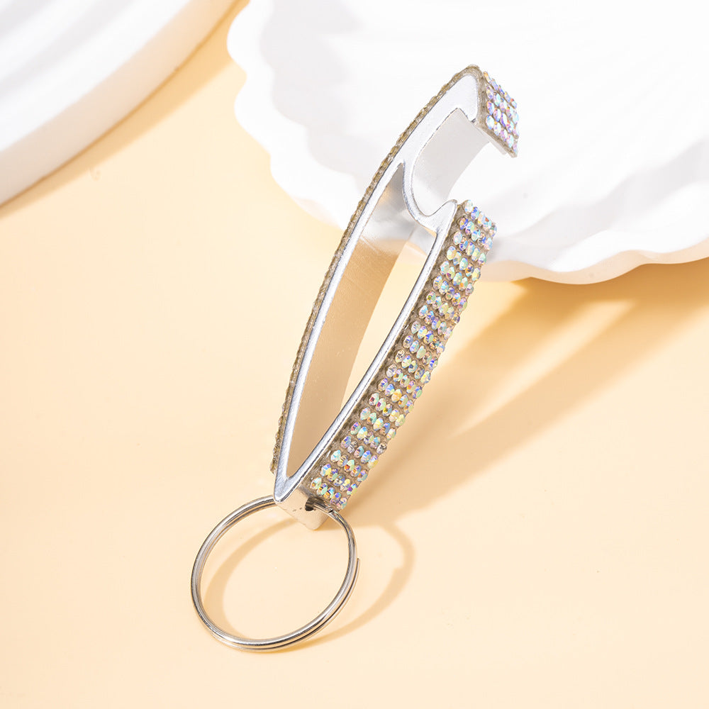 Wholesale Diamond-studded multifunctional beer bottle opener keychain