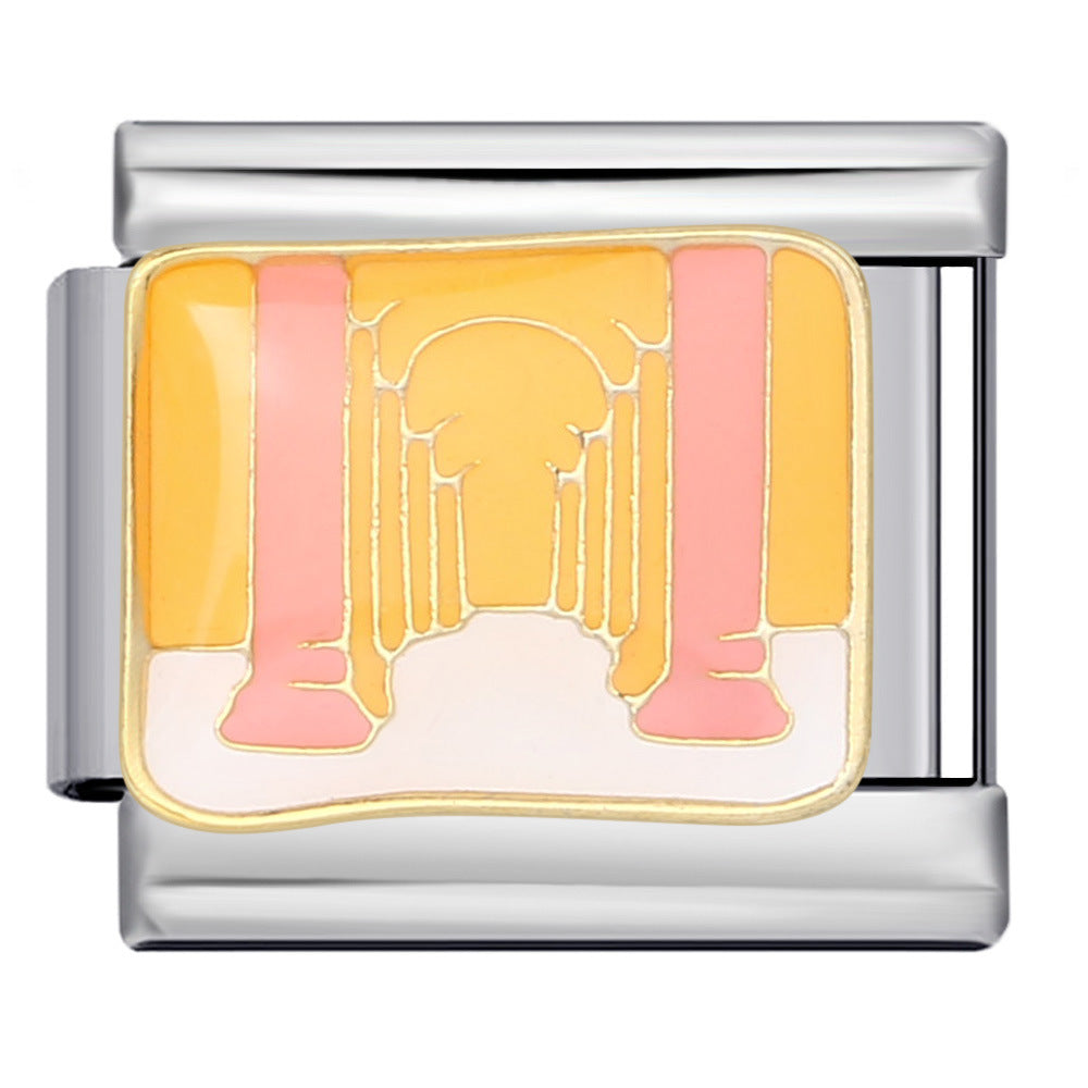 Wholesale  Italian Charm Bracelet 9mm DIY Splicing Removable Landscape Element Stainless Steel Composable Bracelet