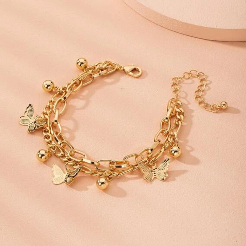 Wholesale Trendy Butterfly Bracelet Set - Metal Fashion Jewelry Accessory for Everyday Wear