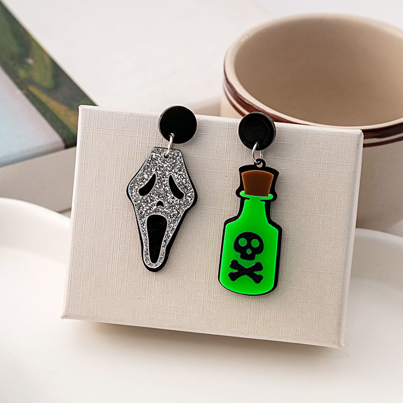 Wholesale   Funny Pumpkin Skull Earrings Ghost Acrylic Earrings