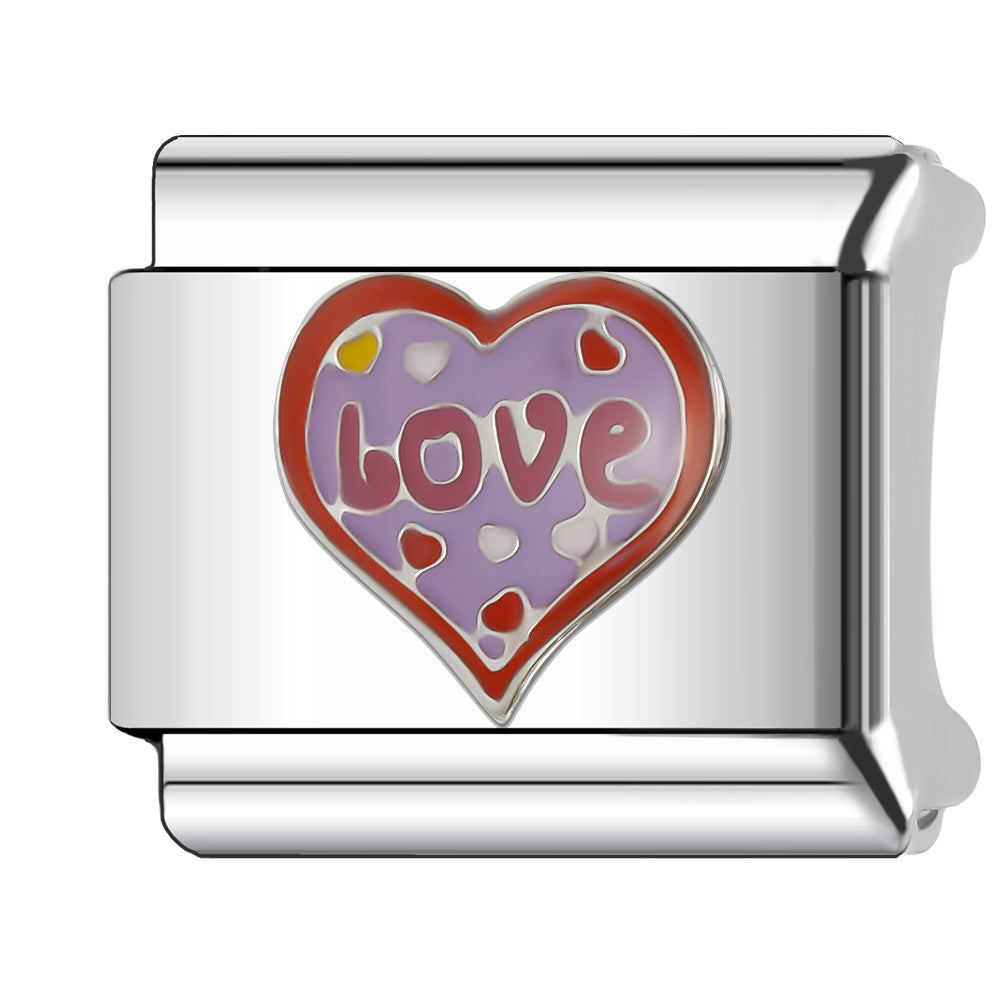 Wholesale Italian Charm Bracelet 9mm DIY Splicing Creative Pattern Stainless Steel Composable Bracelet