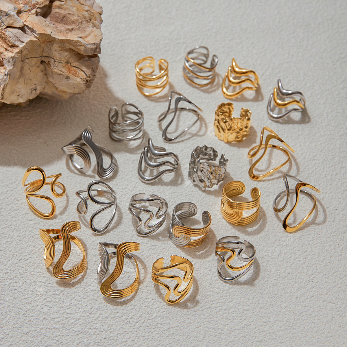 Wholesale  Stainless Steel Ring  Light Luxury  Line Ring