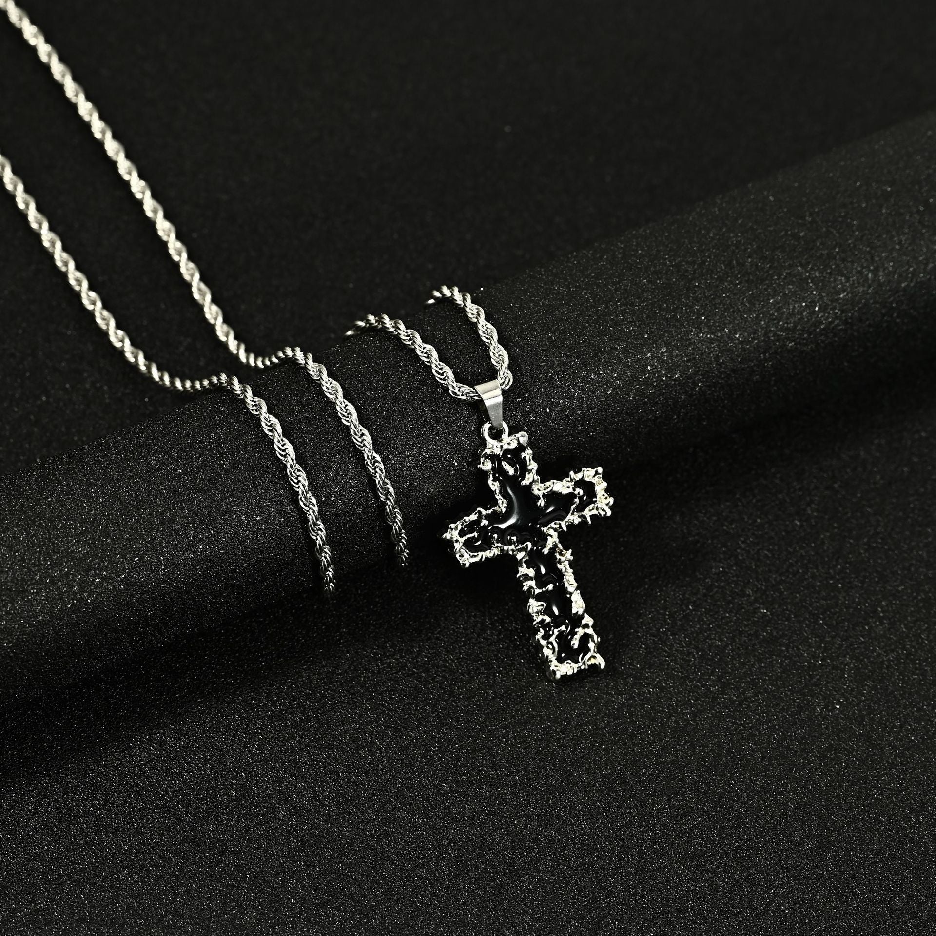 Wholesale Titanium Steel cross  alloy pendant necklaces