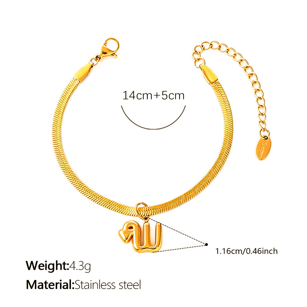 Wholesale Vintage Zodiac Stainless Steel Bracelet 18K Gold Plated Travel Souvenir Jewelry Accessory