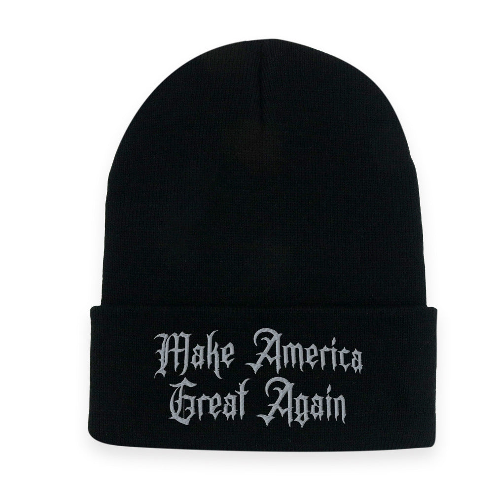 Wholesale Embroidered Gothic Dark Knitted Beanie