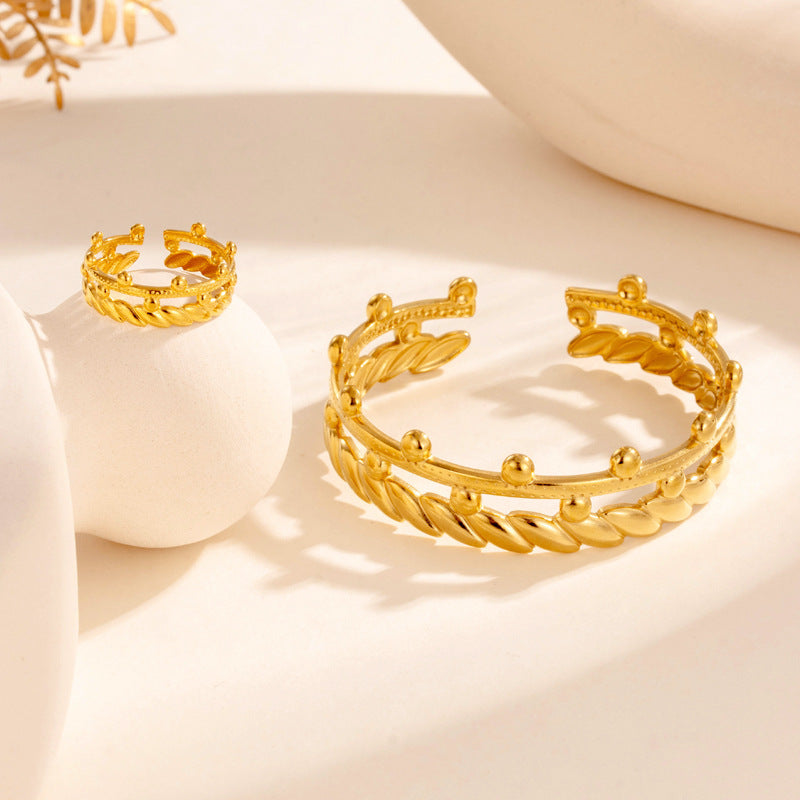 Wholesale Titanium steel opening adjustable metallic bracelet