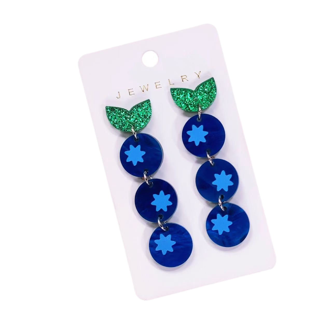 Wholesale cute blueberry fruit earrings