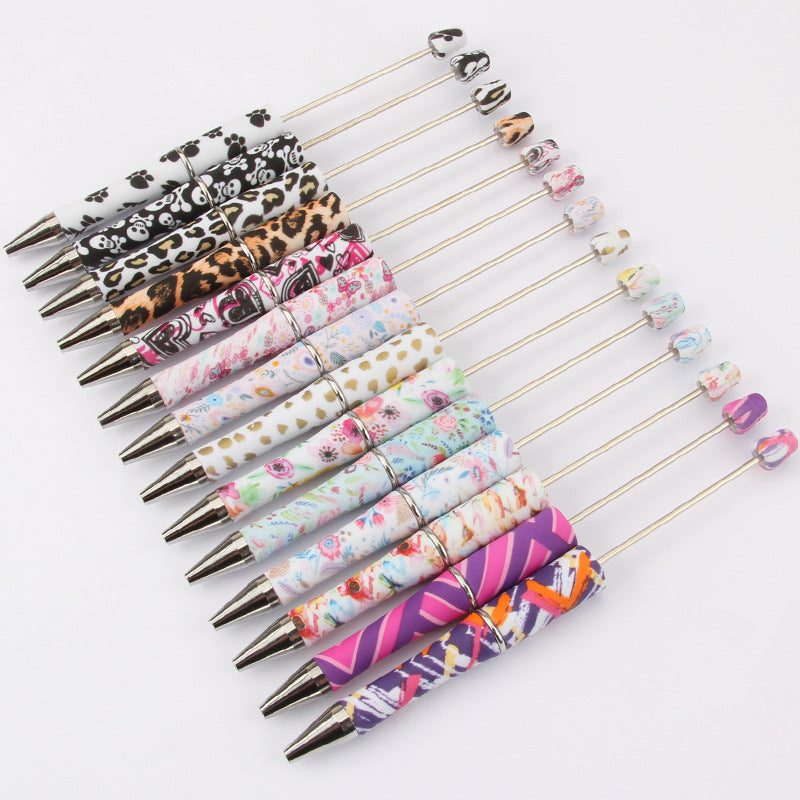 Wholesale Beadable Pens Leopard Print Floral Cow Independence Day Print DIY Beaded Pens ACC-PN-JinBN015