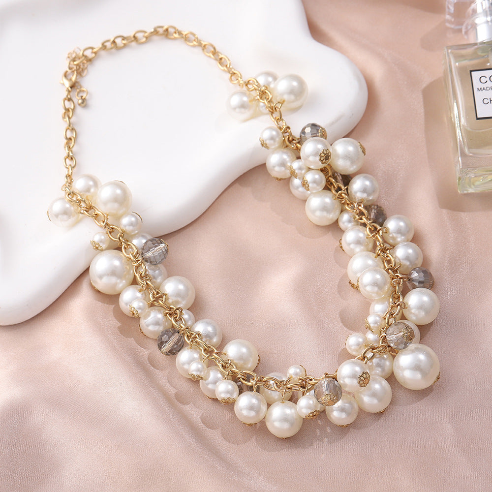 Wholesale  Pearl  Irregular Geometric Clavicle Necklace Necklaces