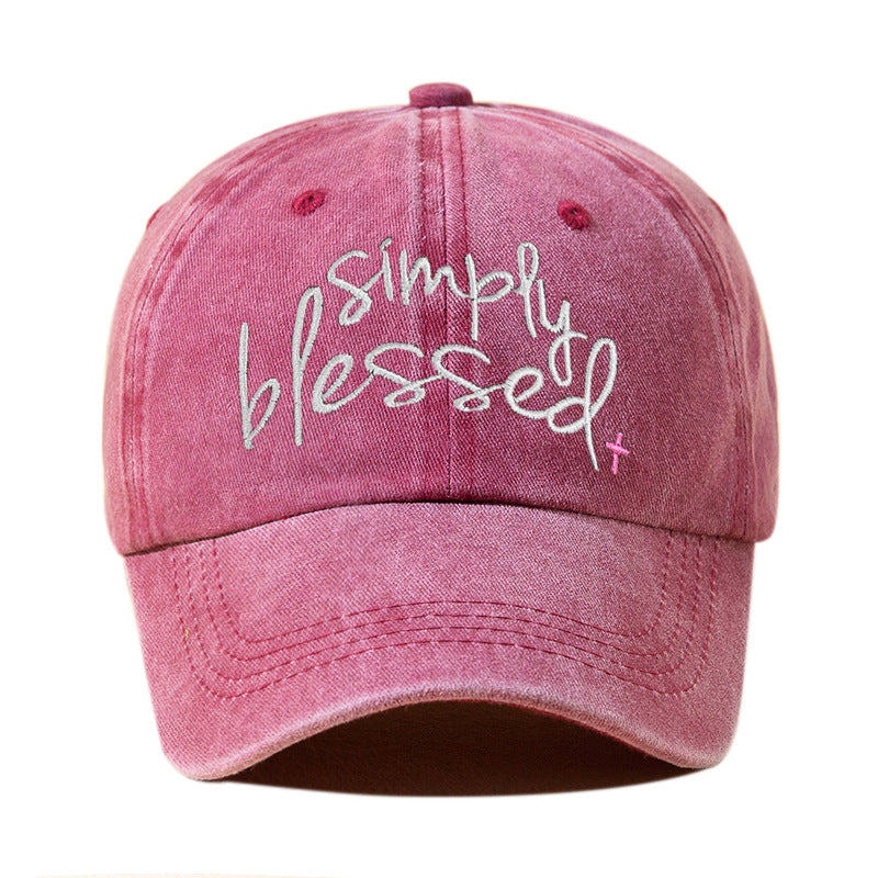 Wholesale Simply Blessed Embroidered Wide Brim Washed Baseball Cap Hat ACC-HT-BenDe001