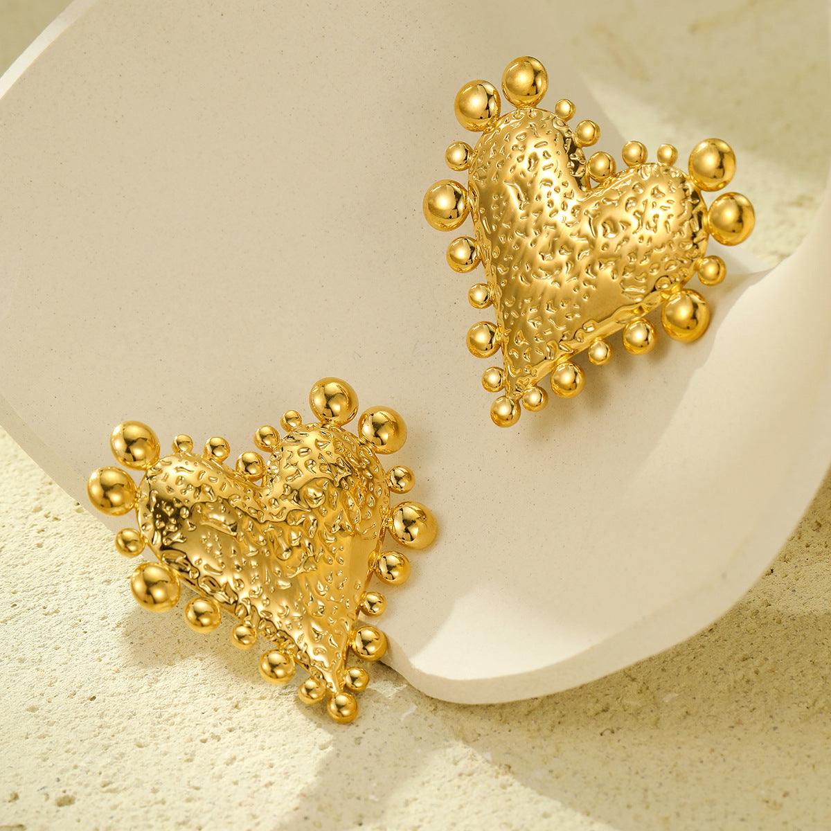 Wholesale  Retro Gold Stainless Steel Earrings Love  Earrings