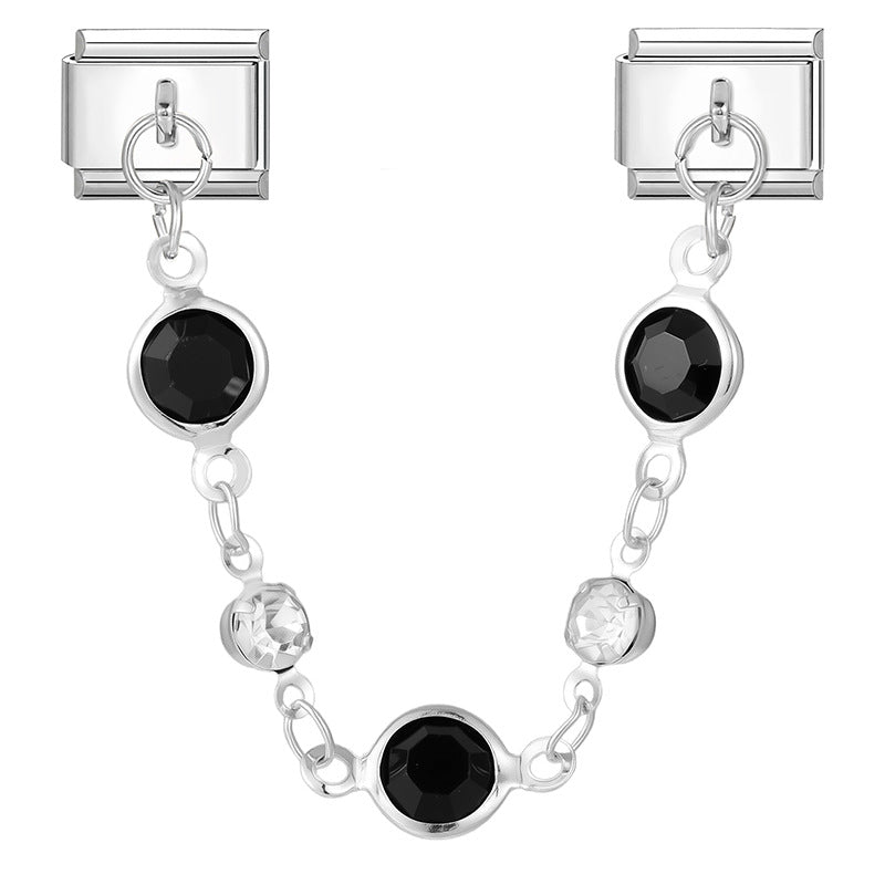 Wholesale 9mm Italian Charm Starter Bracelets DIY Double Hanger Stainless Steel Composable Bracelet