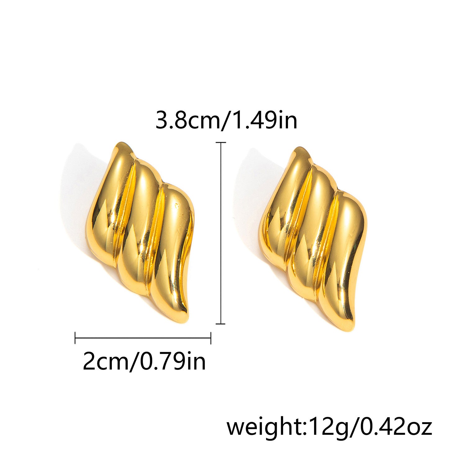 Wholesale Retro geometric earrings creative stainless steel round love pleated earrings