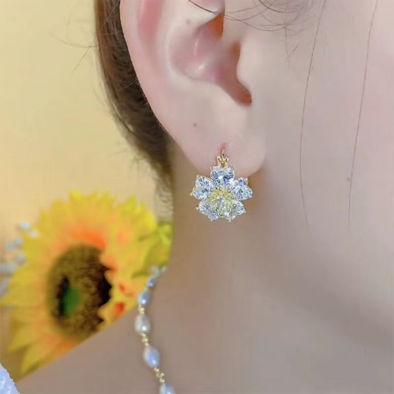 Wholesale Double Sided Flower Stud Earrings ACC-ES-Yinhe006