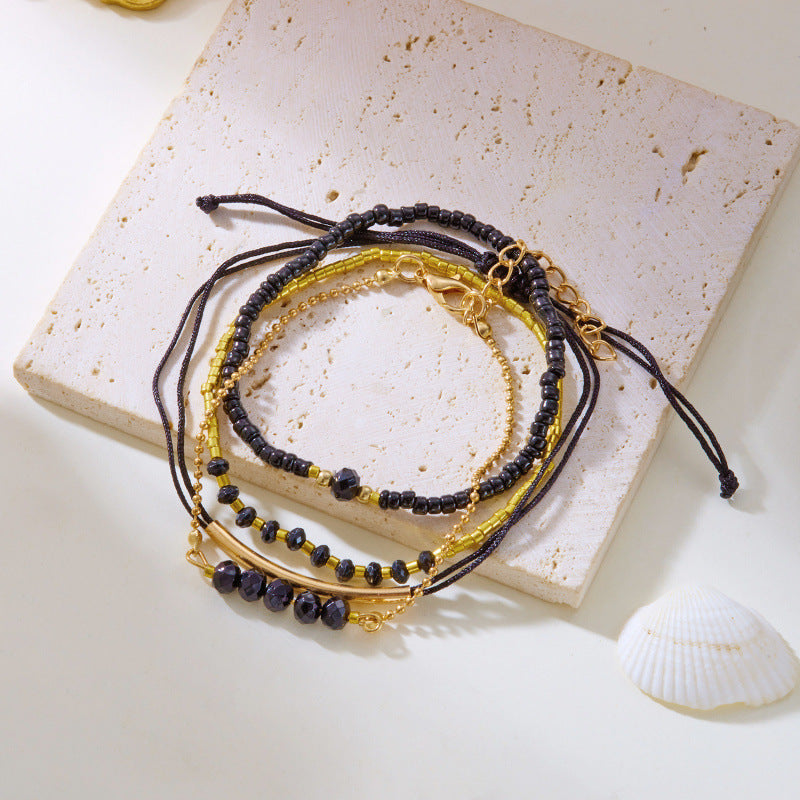 Wholesale  Rice Bead Combination Bracelet Crystal Rice Bead Bracelet Set