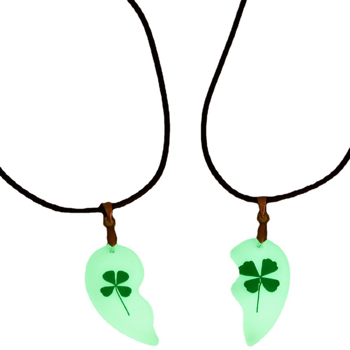 Wholesale  luminous clover necklace love stitching couple necklace