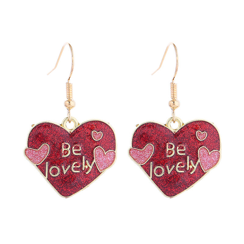 Wholesale Valentine's Day Dropping Oil Love Letter Envelope  Earrings