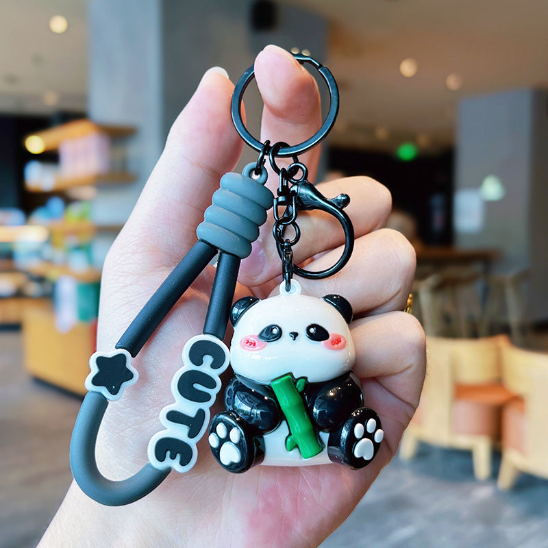 Wholesale Cartoon Electroplating Panda Keychains ACC-KC-ErLu021