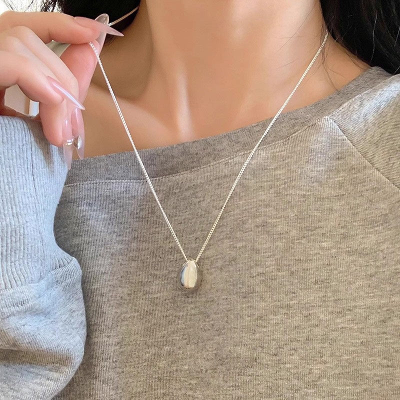 Wholesale Minimalist Water Drop Long Sweater Chain,  Copper Electroplated,  Boutique Resale Necklace Accessory