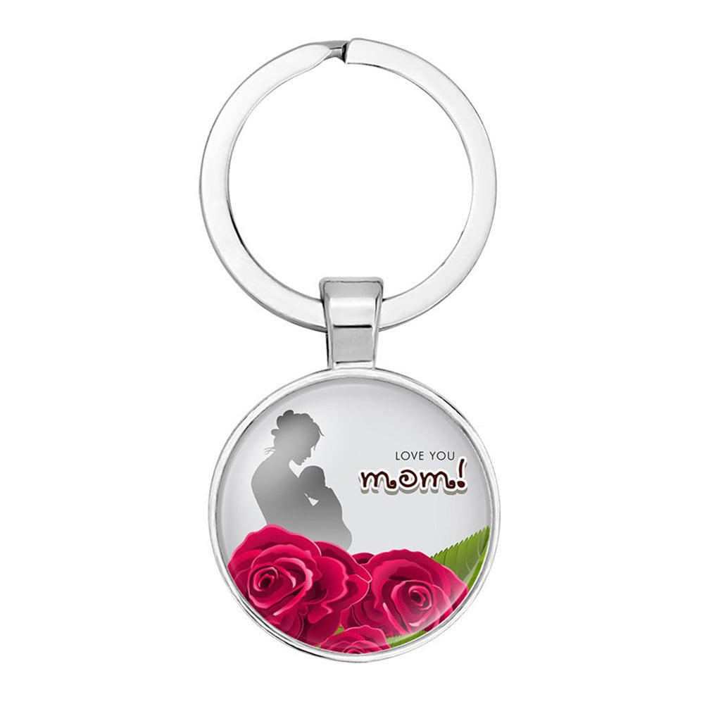Wholesale Keyring Mom Mother' s Day Glass Keychain