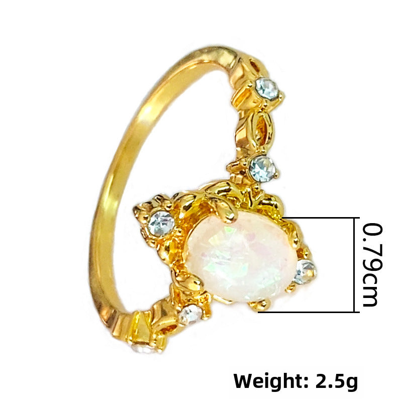 Wholesale  Drop-shaped Inlaid Zircon Ring