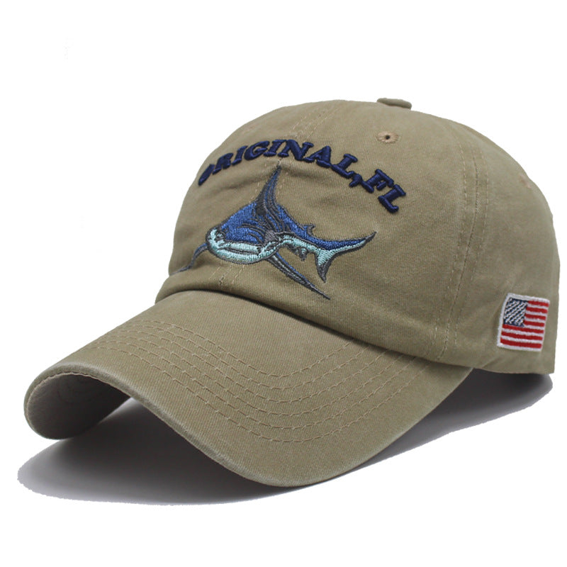 Wholesale  Washed Old Baseball Cap Letter Shark Baseball Cap