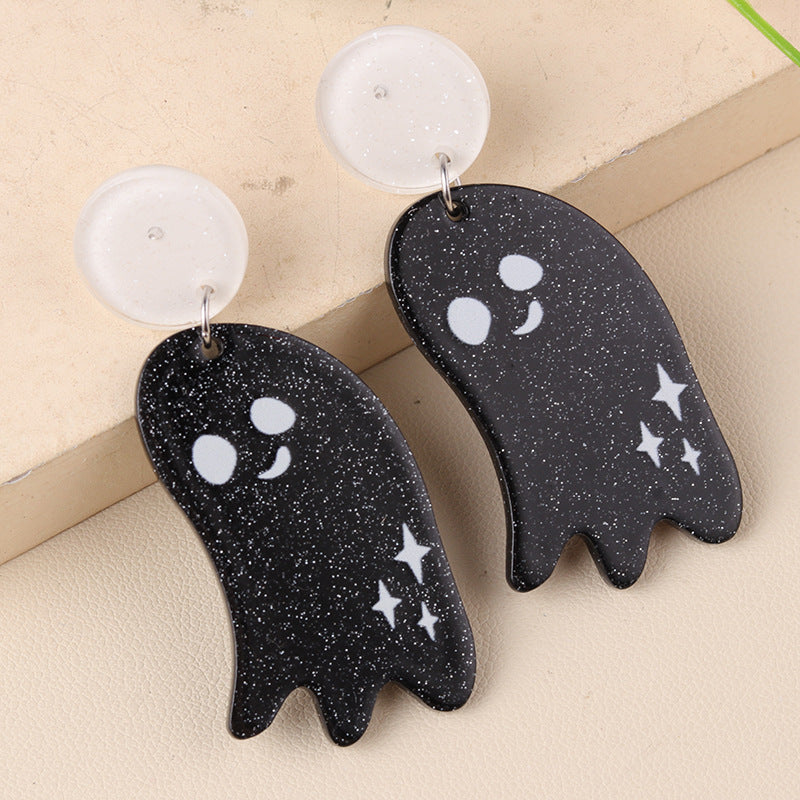 Wholesale  Acrylic  Cartoon Fun Ghost Pumpkin Earrings