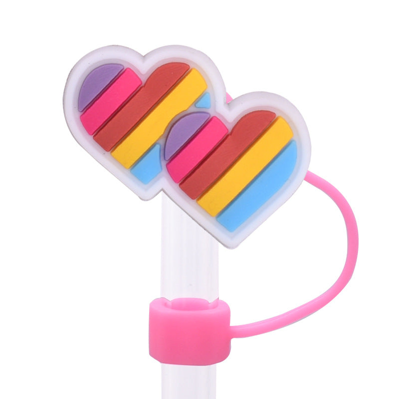 Wholesale Random 100pcs Rainbow Series PVC Soft Straw Tube Cap