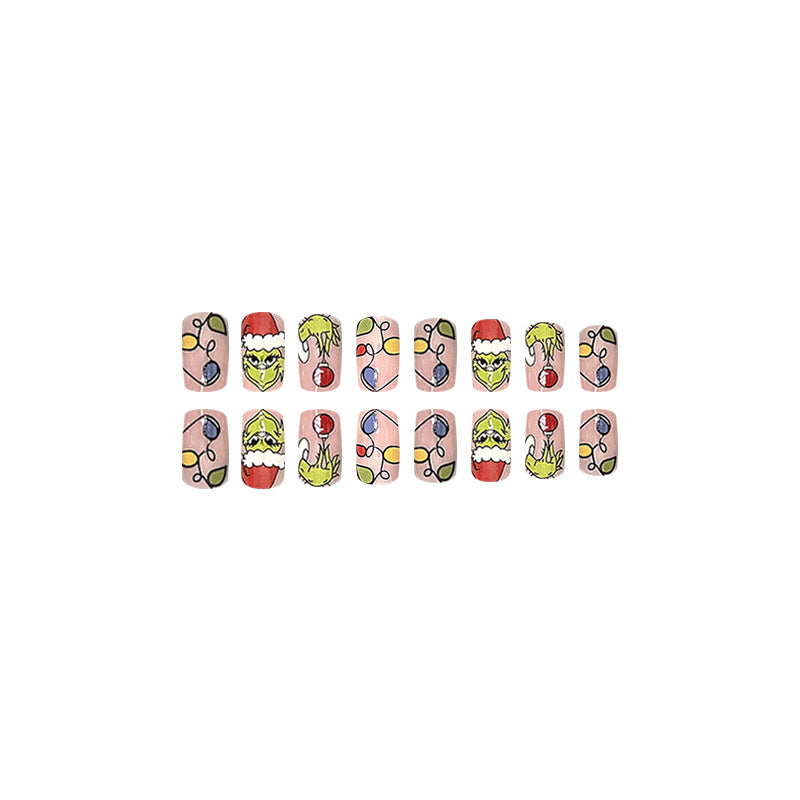 Wholesale 24 Pieces/box Christmas Press-on Nails Kits Nail Stickers ACC-NS-FengLi005