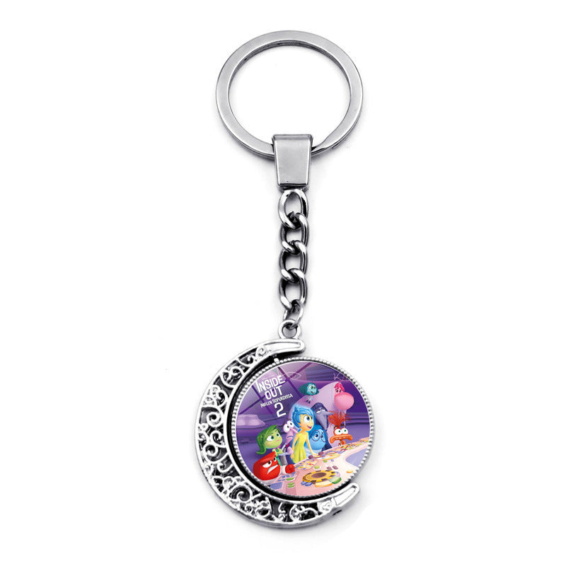Wholesale Cartoon Double-sided Rotating Zinc Alloy Glass Keychains ACCVIP-KC-JiaYun002
