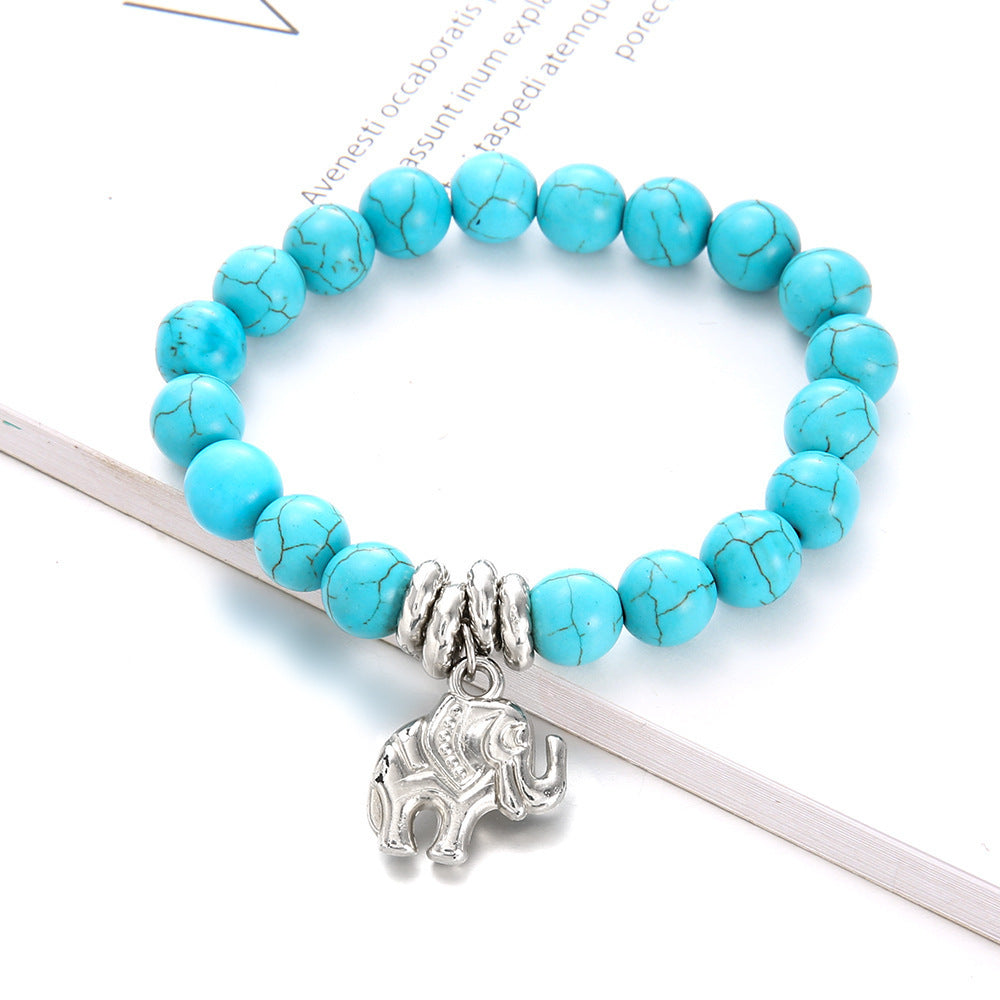 Wholesale Ethnic classic turquoise elephant anklet