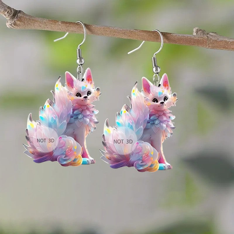Wholesale Colorful Fox sy Acrylic Earrings