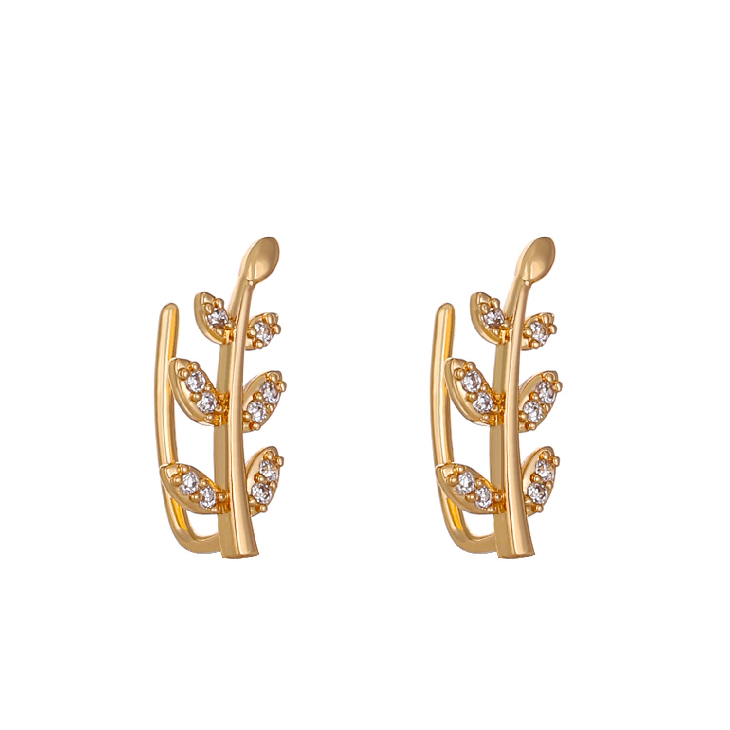 Wholesale  simple leaf ear clip earrings